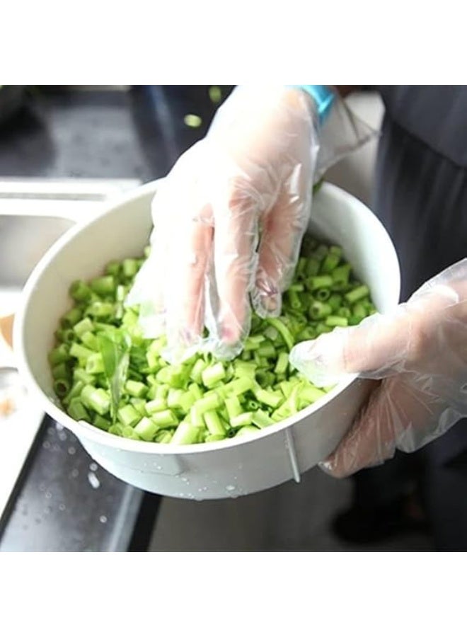 300-Piece Disposable Plastic Gloves Clear Large - Image 2